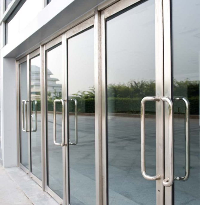 Stainless glass frame doors — Glass Suppliers in Wollongong, NSW
