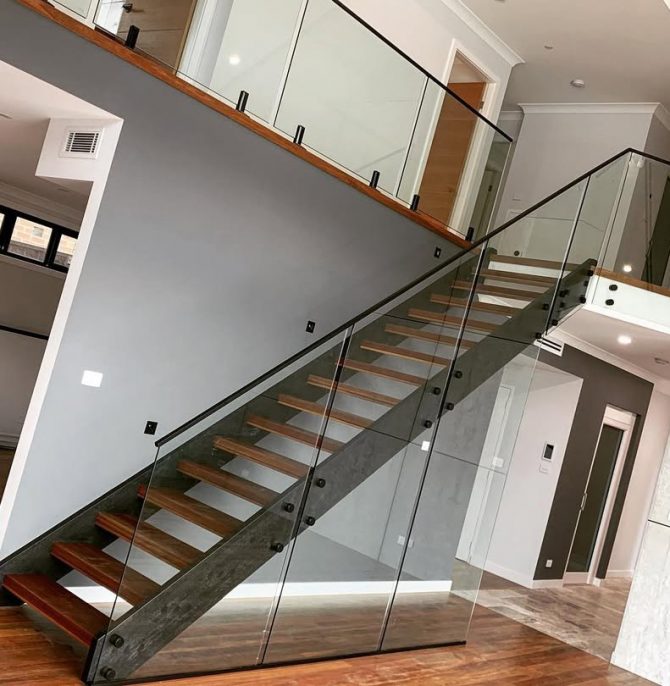 Glass Balustrades Around the Stairs